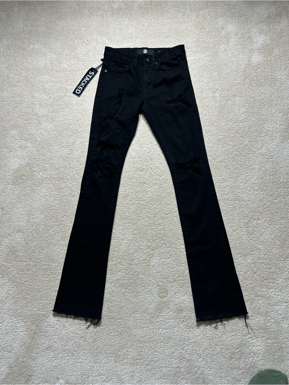 Jordan Craig Martin STACKED Distressed Denim Black Jeans